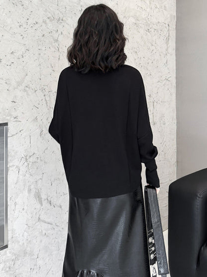 Hipster Irregularity Buttoned Solid Color Twist Lapel Collar Blouses&Shirts Tops