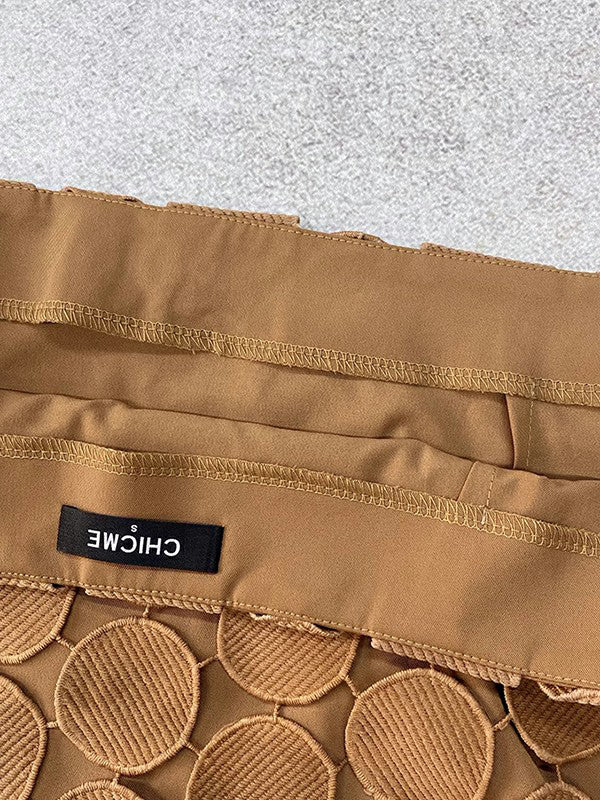 Jupe moulante taille haute à franges et fentes de couleur unie 