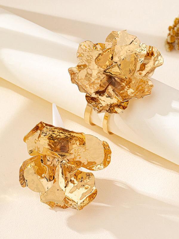 Bracelet géométrique brillant en forme de fleur + accessoires pour bagues 