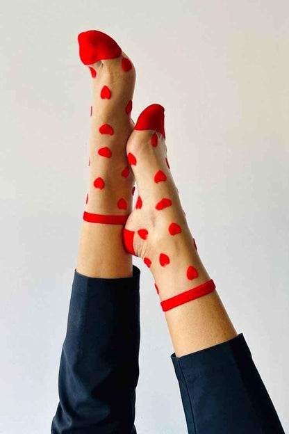 Sheer Ankle Heart Socks