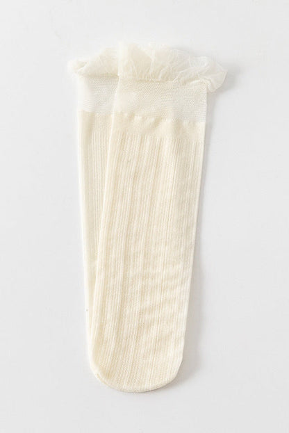 Sheer Ruffle Tulle Sock