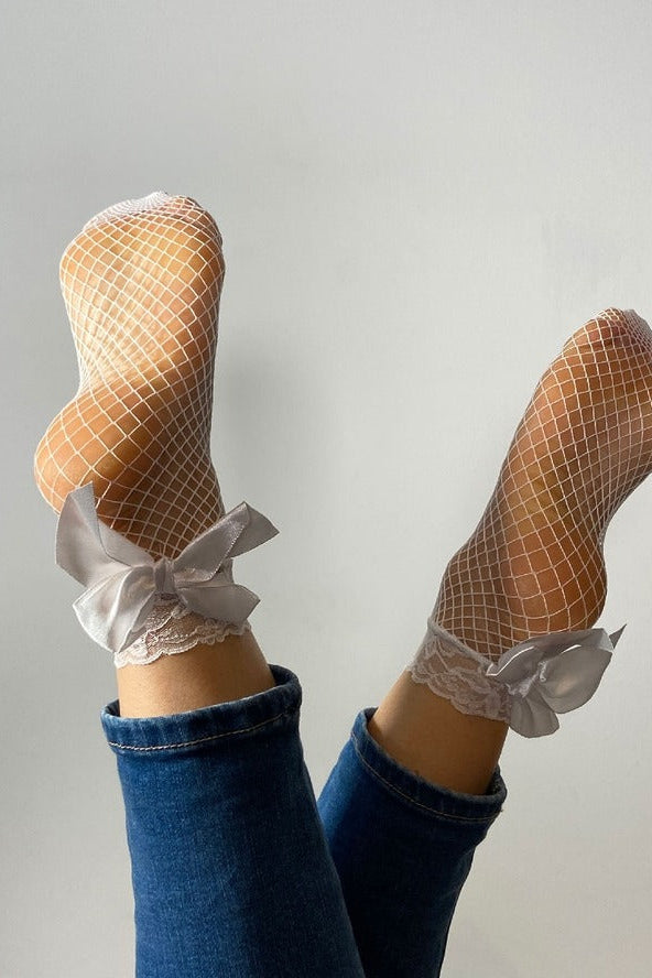 Candice Fishnet and Lace Ankle Socks