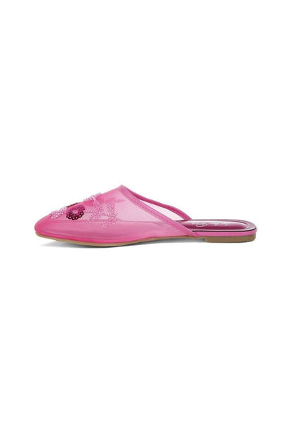 Nahra Mesh Sequin Beaded Mules