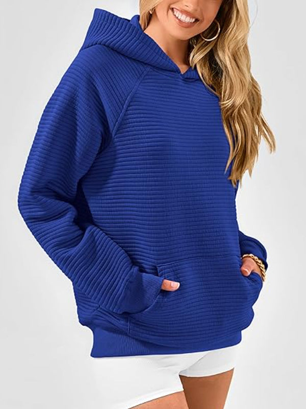 Kapuzenpullover mit langen Ärmeln, Taschen, einfarbig, geteilte Gelenke, Hoodies 