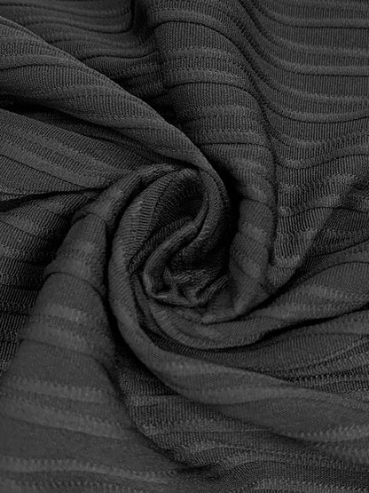 Long Sleeves Skinny Pleated Solid Color Split-Joint High Neck T-Shirts