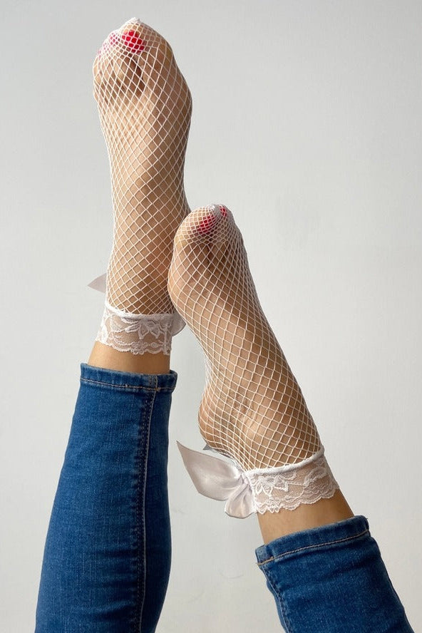 Candice Fishnet and Lace Ankle Socks