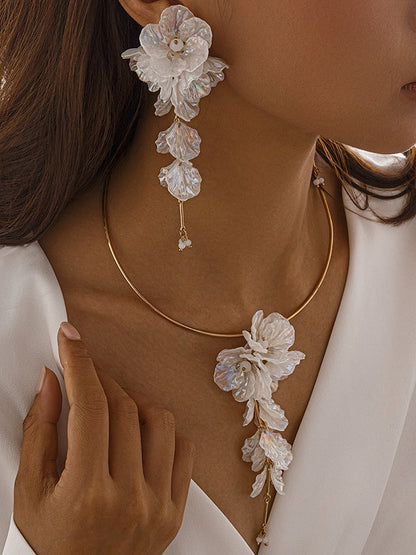 Beaded Flower Shape Earrings Accessories