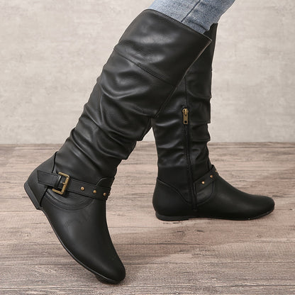 Danica™ | Women's Knee-High Boots with Side Zipper