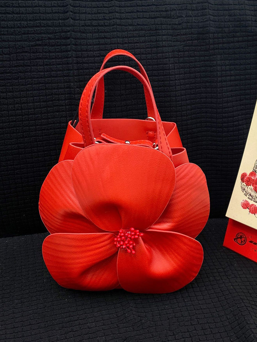 Solid Color Flower Shape Satchels Handbags