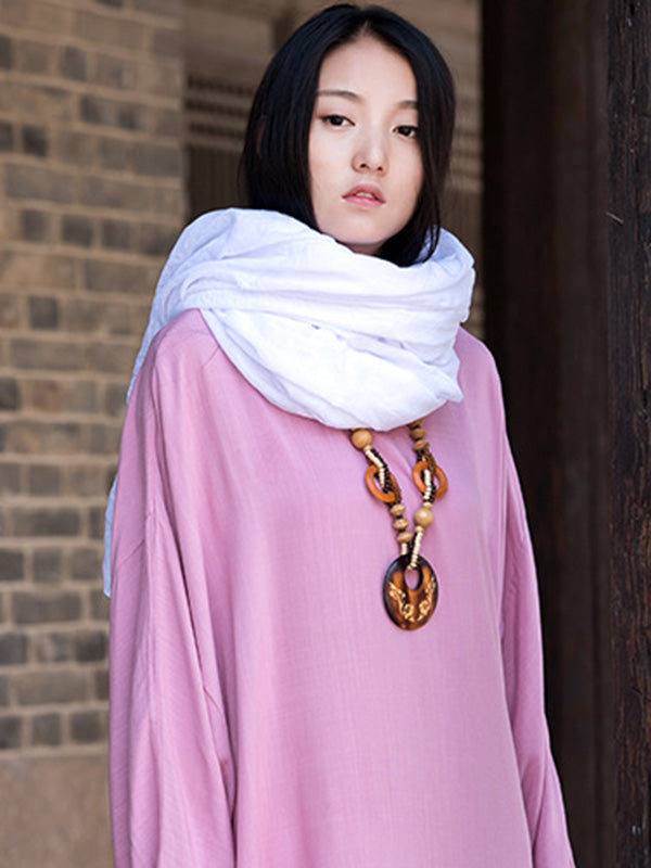 8 Colors Vintage Solid Color Ramie Cotton Shawl Scarf