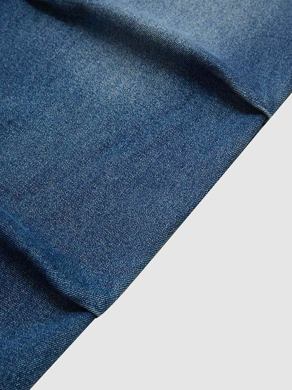 Pantalon en jean taille haute ample avec cordon de serrage et dégradé d'élasticité 