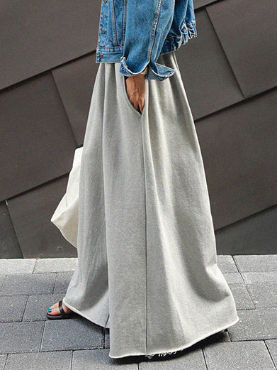 Solid Color Wide Pants Wide Leg Pants Casual Pants Bottoms