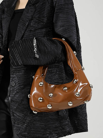 Geometric Rivet Handbags Shoulder Bags