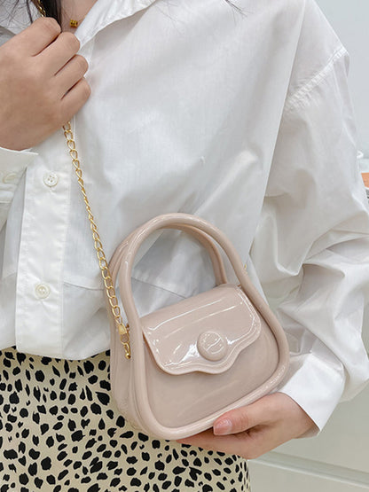 Chains Solid Color Crossbody Bags Satchels