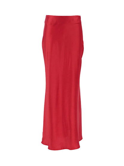 Mermaid Solid Color Zipper Skirts Bottoms