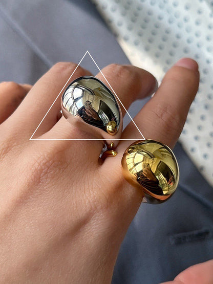 Geometric Solid Color Rings Accessories SILVER One_size