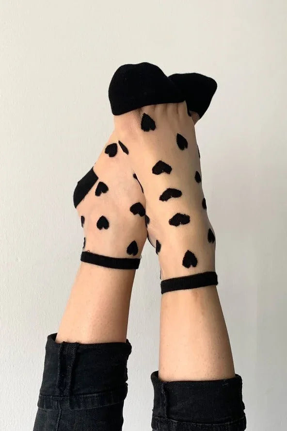 Sheer Ankle Heart Socks