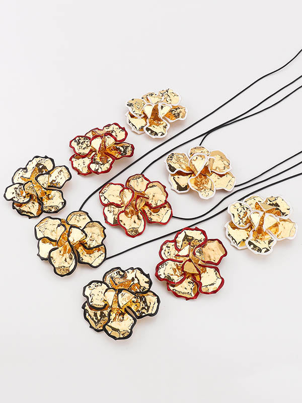 Flower Shape Tied Necklaces Accessories