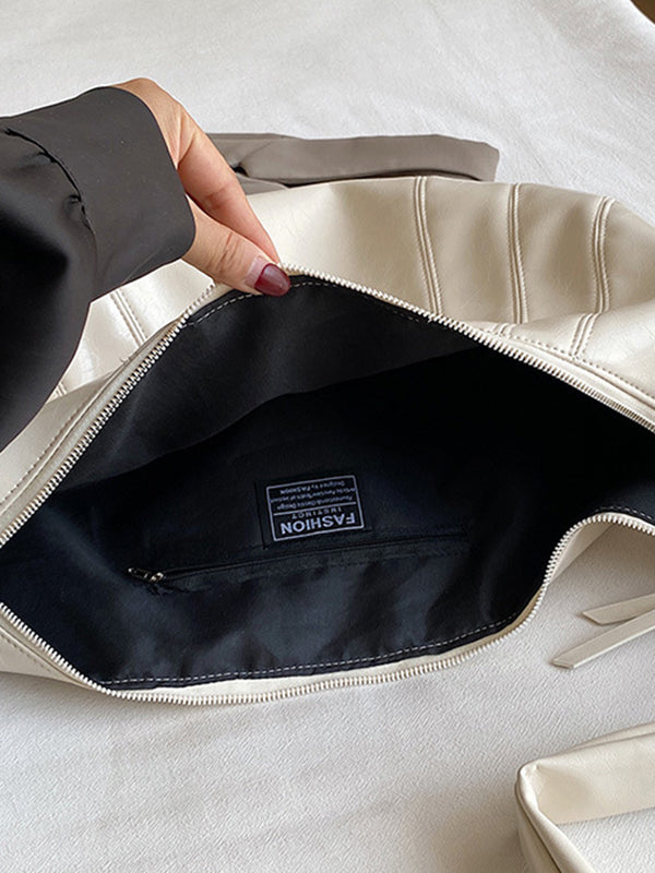 Geometric Split-Joint Zipper Bags Crossbody Bags