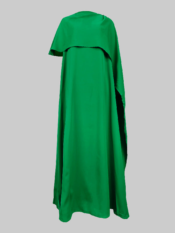 Robes longues amples asymétriques de couleur unie 