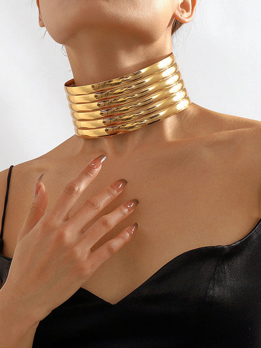 Geometric Solid Color Necklaces Accessories GOLD One_size
