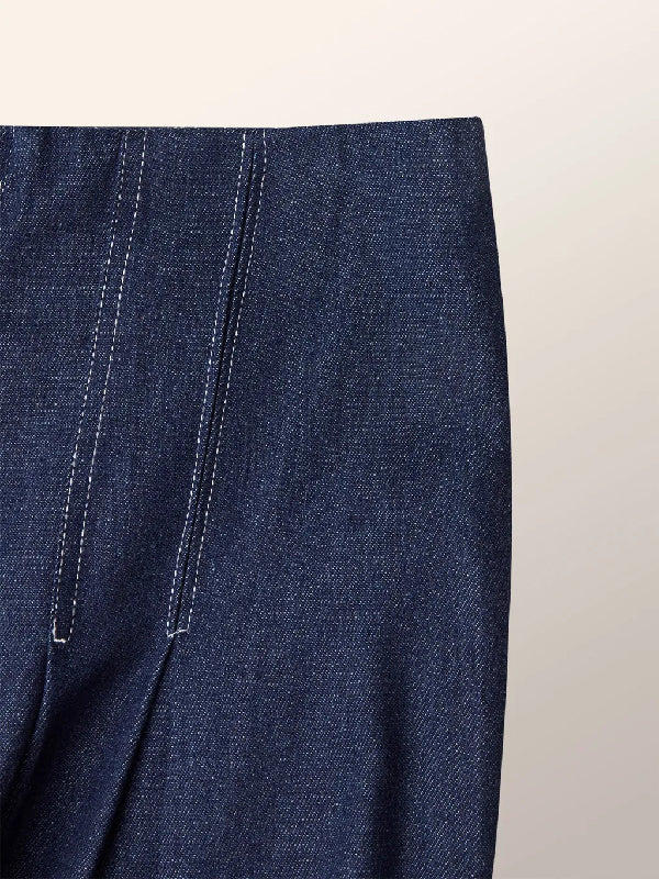 High Waisted Pleated Split-Joint Wide Leg Jean Pants