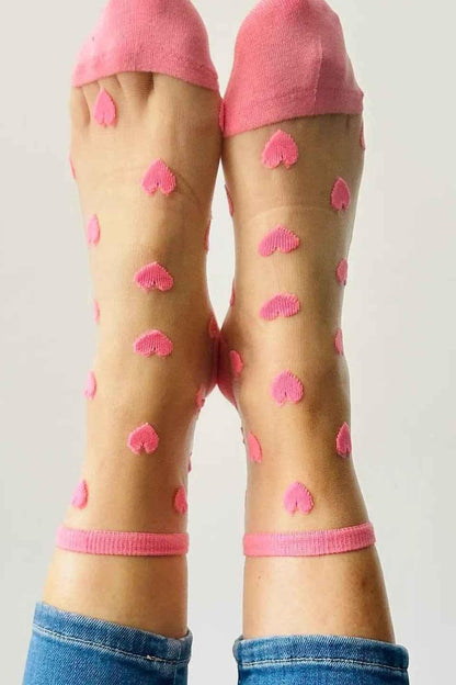 Sheer Ankle Heart Socks