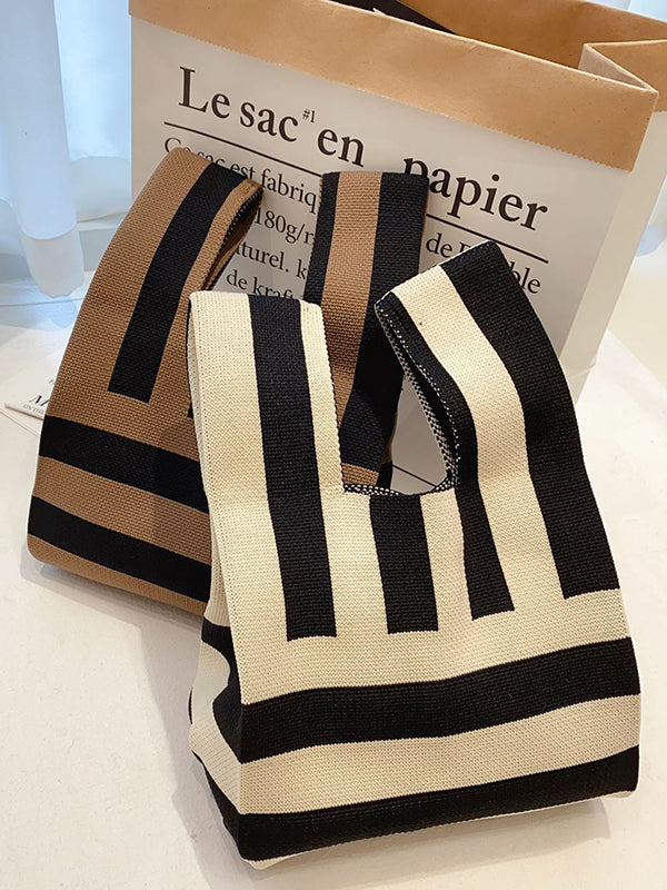 Stricken Schachbrett Zebra-Streifen Gestreifte Taschen Accessoires Handtaschen 