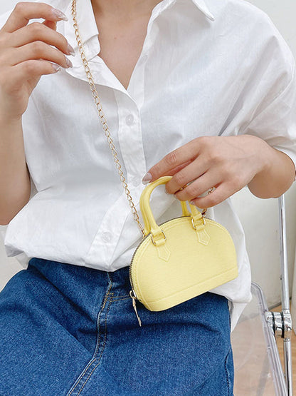 Chains Geometric Zipper Crossbody Bags Satchels