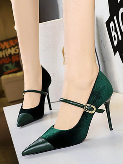 Buckle Pointed-Toe Pumps