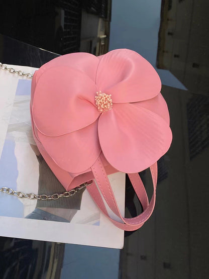 Solid Color Flower Shape Satchels Handbags