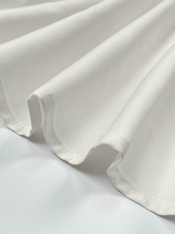 Puff Sleeves Asymmetric Floral Printed Split-Joint Lapel Blouses&Shirts Tops