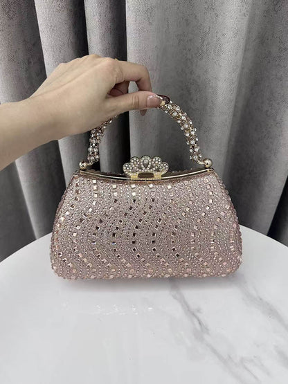 Lock Rhine Stones Shiny Evening Bags & Clutches Mini Bags
