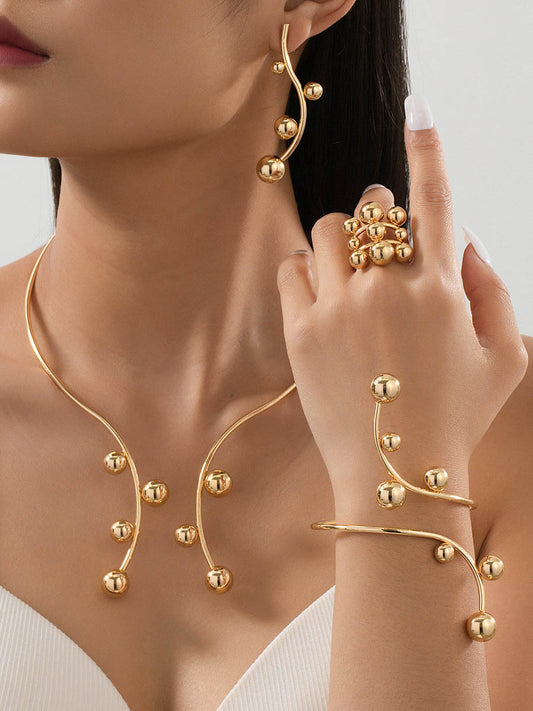 Irregularity Line Rhine Stones Accessories Sets