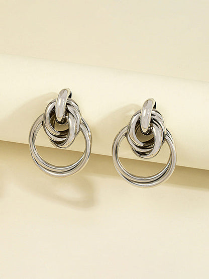 Geometric Hollow Shiny Earrings Accessories