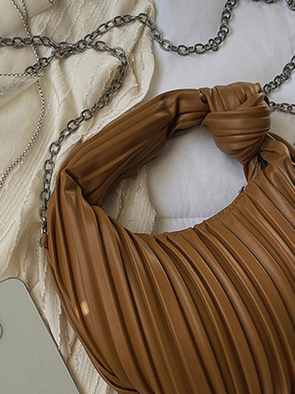 Pleated Split-Joint Zipper Bags Accessories Handbags Shoulder Bags