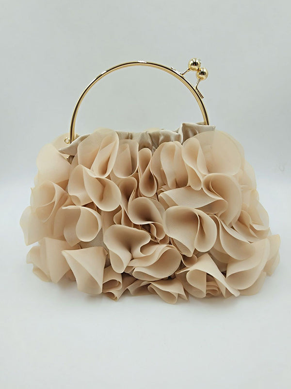 Three-Dimensional Flower Handbags APRICOT One_size