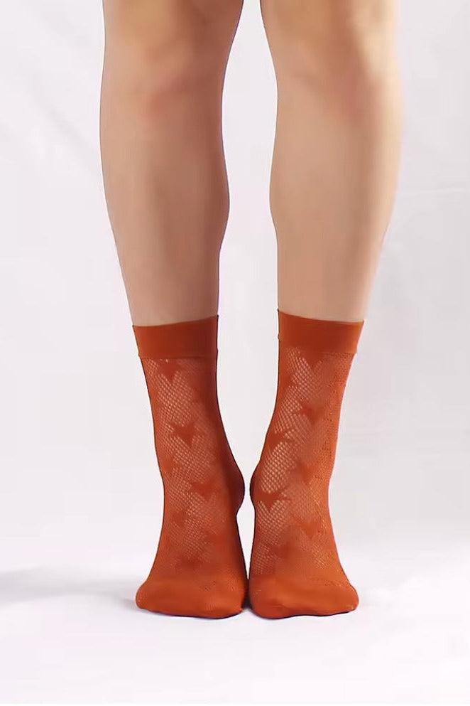 Star Banded Fishnet Socks
