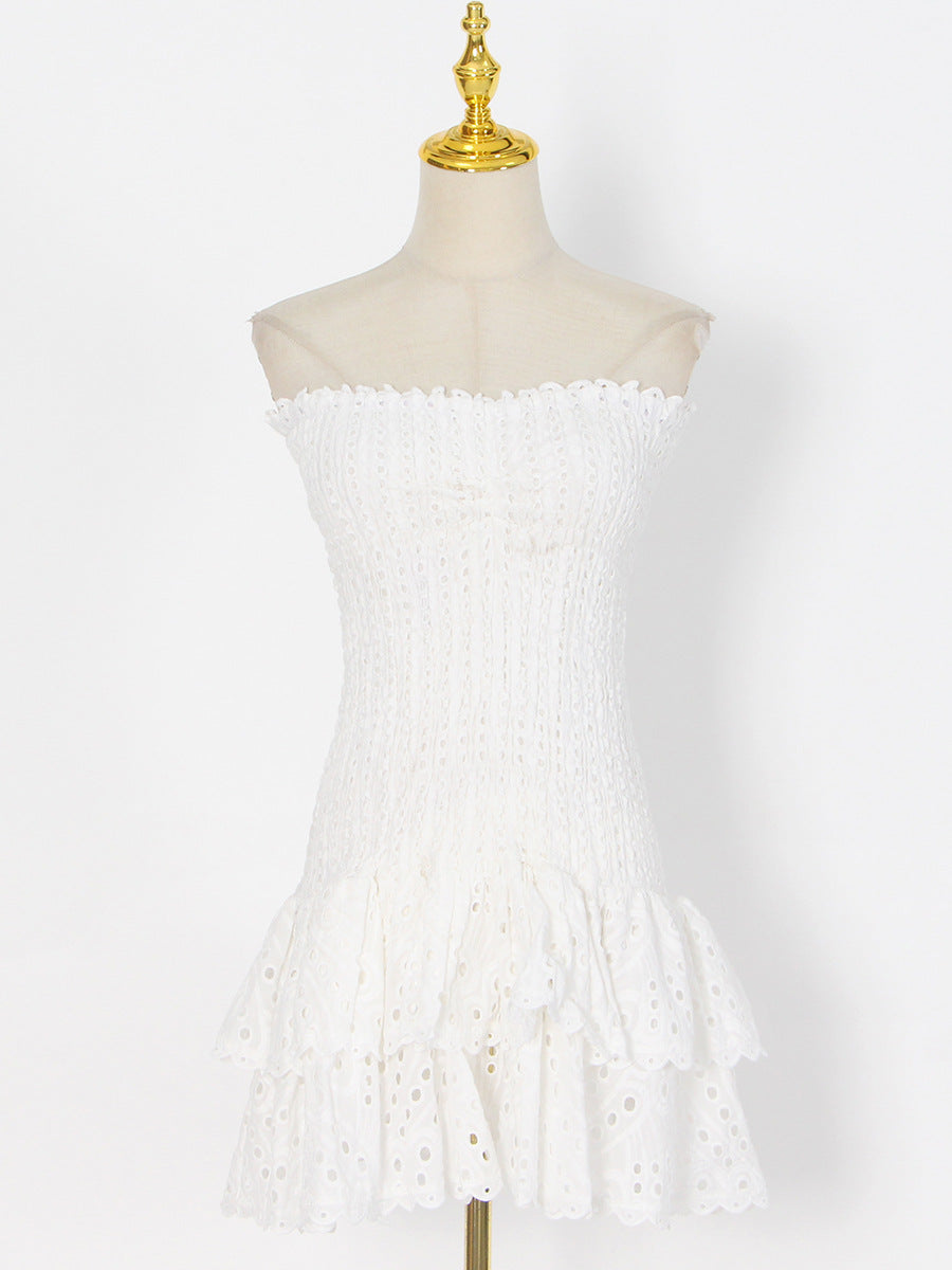 CHIARA Strapless Sumer Bodycon Dress WHITE