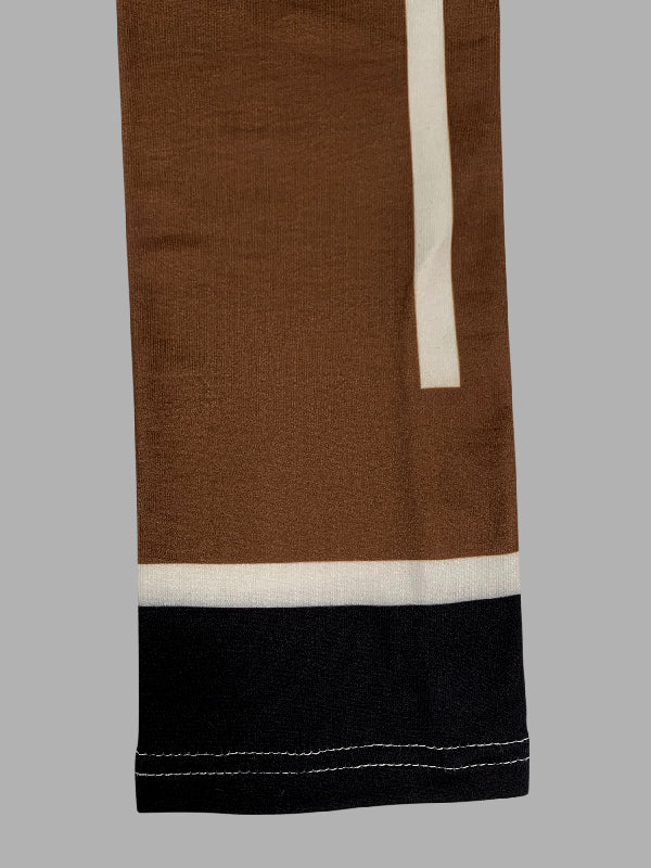 Long Sleeves Skinny Geometric Printed High Neck T-Shirts Tops