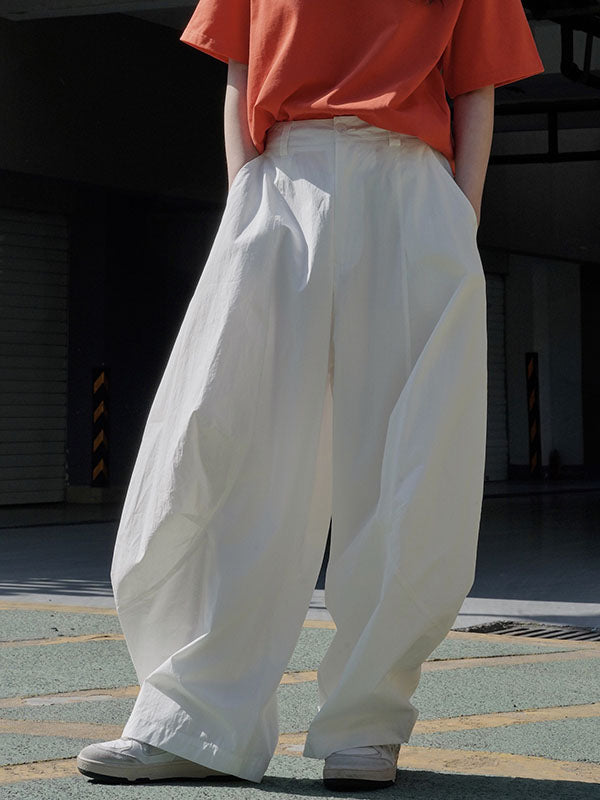 Loose Wide Leg Solid Color Split-Joint Casual Pants Bottoms Trousers