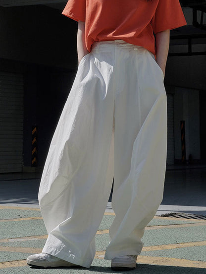 Loose Wide Leg Solid Color Split-Joint Casual Pants Bottoms Trousers