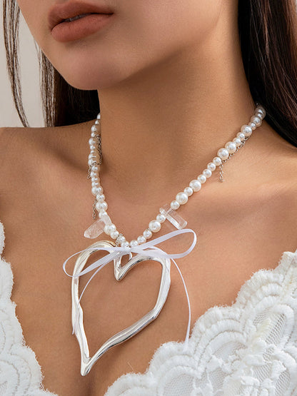 Beaded Heart Shape Dainty Necklace Necklaces Accessories