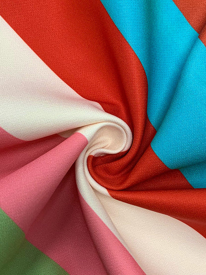 Vestes à revers rayées multicolores à manches évasées 