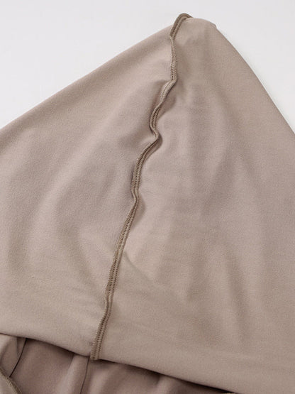 Robe longue fendue à capuche et manches longues, grande taille, couleur unie 