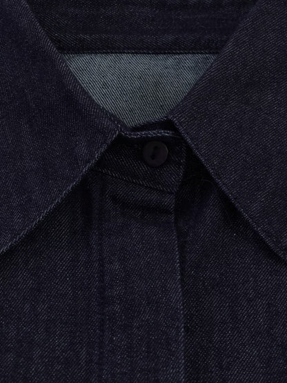 Solid Color Pleated Buttoned Long Sleeves Lapel Blouses&shirts Tops