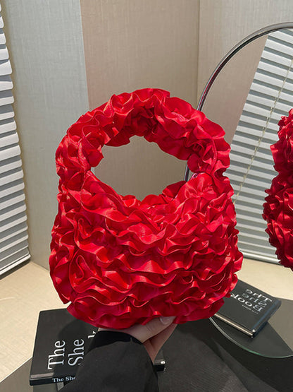 Ruffled Solid Color Mini Bags