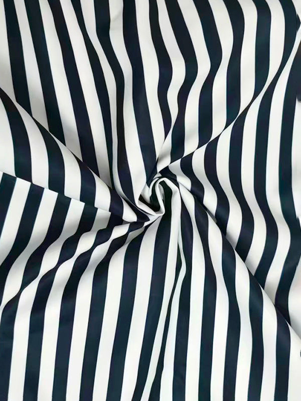 Loose Wide Leg Contrast Color Pockets Split-Joint Striped Pants Trousers