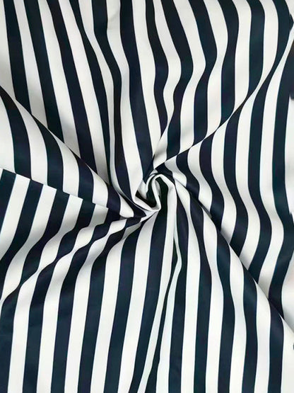 Loose Wide Leg Contrast Color Pockets Split-Joint Striped Pants Trousers