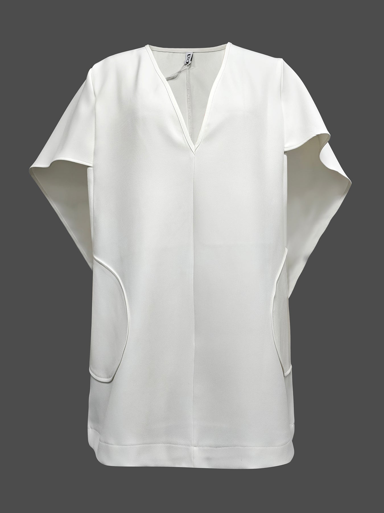 Half Sleeves Loose Solid Color Deep V-Neck Mini Dresses